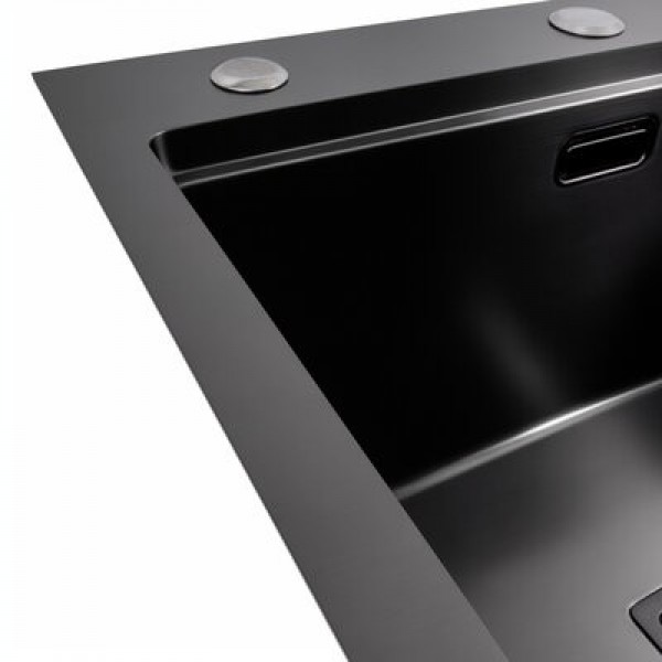 Кухонна мийка Platinum 5050BL з підставкою під ножі