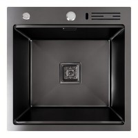 Кухонна мийка Platinum 5050BL з підставкою під ножі