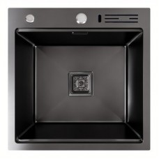 Кухонна мийка Platinum 5050BL з підставкою під ножі