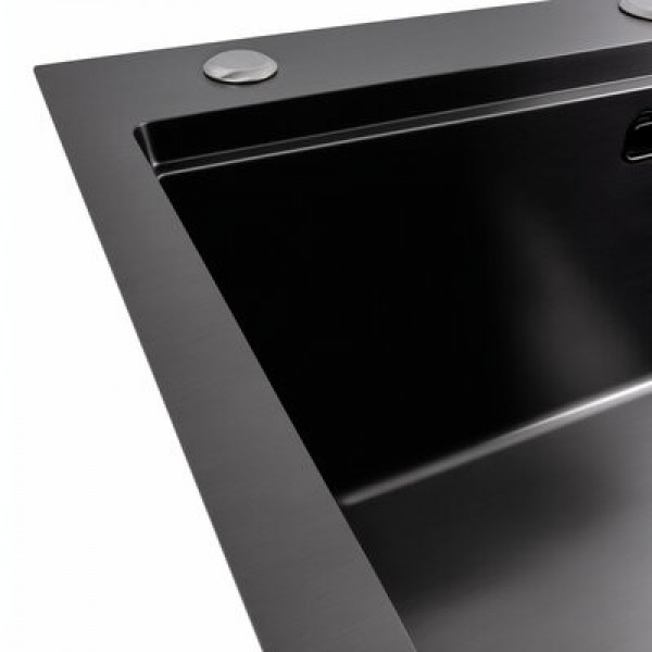 Кухонна мийка PLATINUM 6050BL з підставкою під ножі
