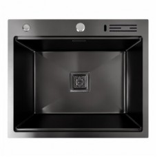 Кухонна мийка PLATINUM 6050BL з підставкою під ножі