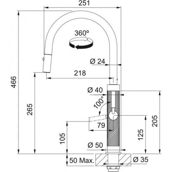 Кухонний змішувач Franke Masterpiece Pull Out PVD copper