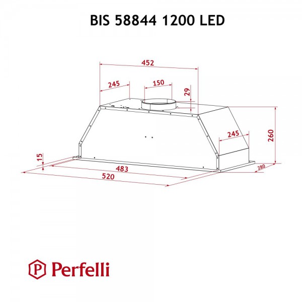 Витяжка Perfelli BIS 58844 WH 1200 LED