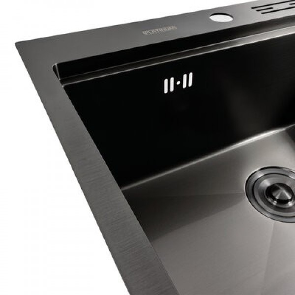 Кухонна мийка PLATINUM 6050 BL з підставкою під ножі