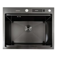 Кухонна мийка PLATINUM 6050 BL з підставкою під ножі