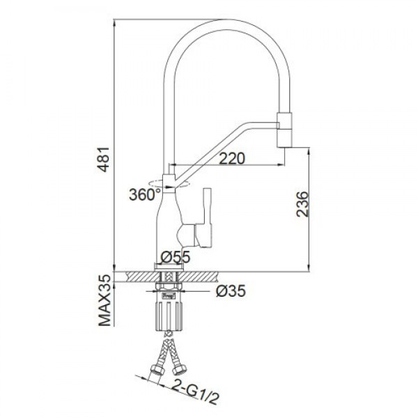 Кухонний змішувач FRAP F4497-3