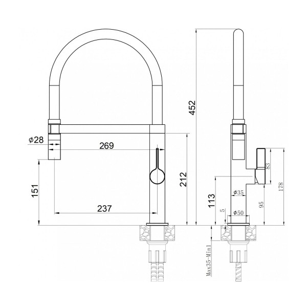 Кухонний змішувач Fabiano FKM 68P SS Inox