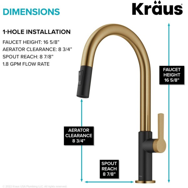 Кухонний змішувач Kraus KPF-2820BBMB