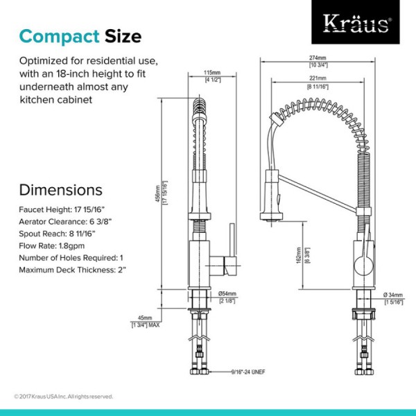 Кухонний змішувач Kraus KPF-1610SFSMB