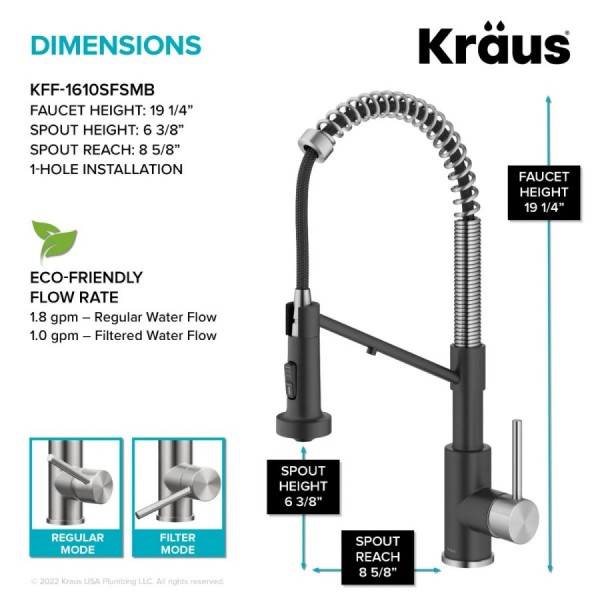 Кухонний змішувач Kraus KFF-1610SFSMB