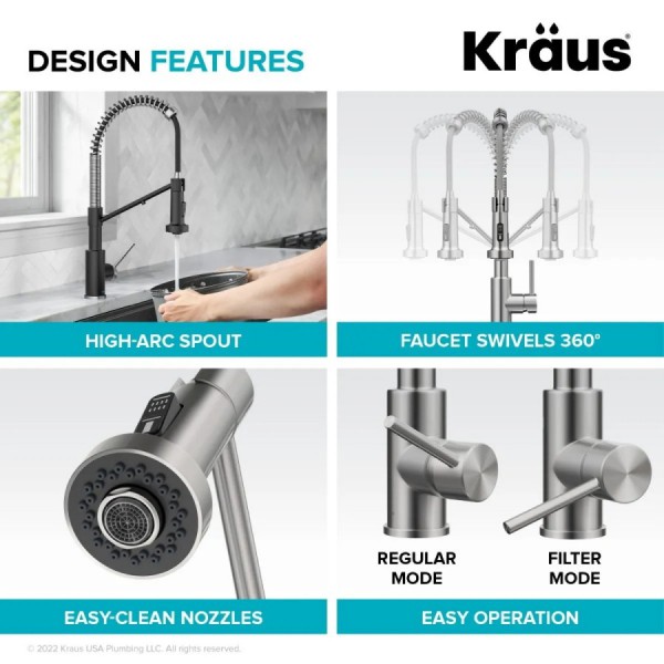 Кухонний змішувач Kraus KFF-1610SFSMB