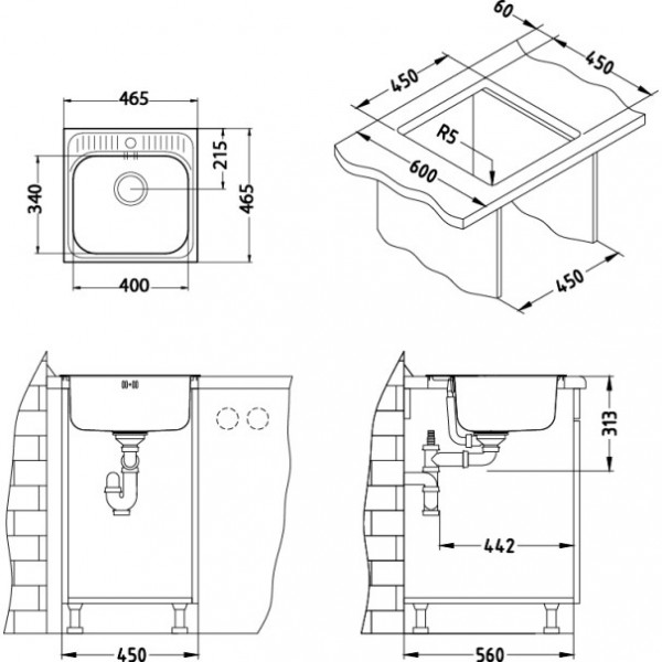 Кухонна мийка ALVEUS BASIC 140