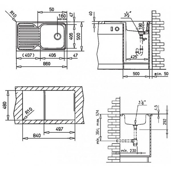 Кухонна мийка Teka Classic 1B 1D полірована