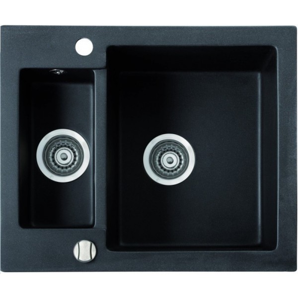 Гранітна мийка Marmorin Bario 600х500 black 02