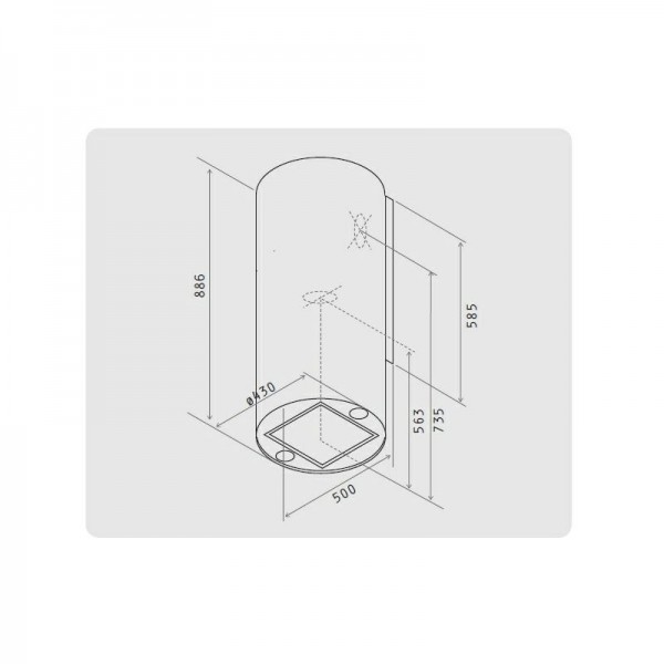 Витяжка Eliсa TUBE PRO BL MAT/A/43