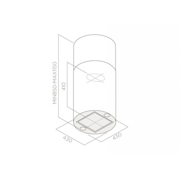 Витяжка Eliсa TUBE PRO WH MAT/A/43