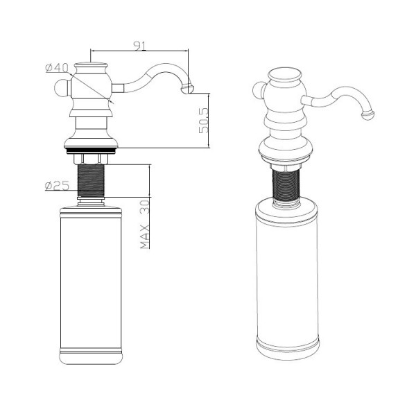 Дозатор Fabiano FAS-D30 Inox-Antigue