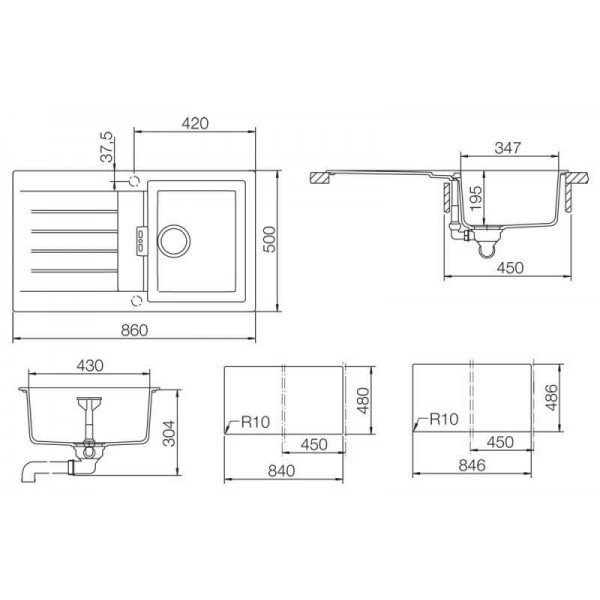 Гранітна мийка Schock Signus D100 carbonium 90