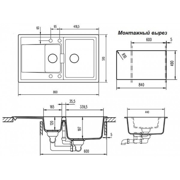 Гранітна мийка Schock Mono D150 puro 84