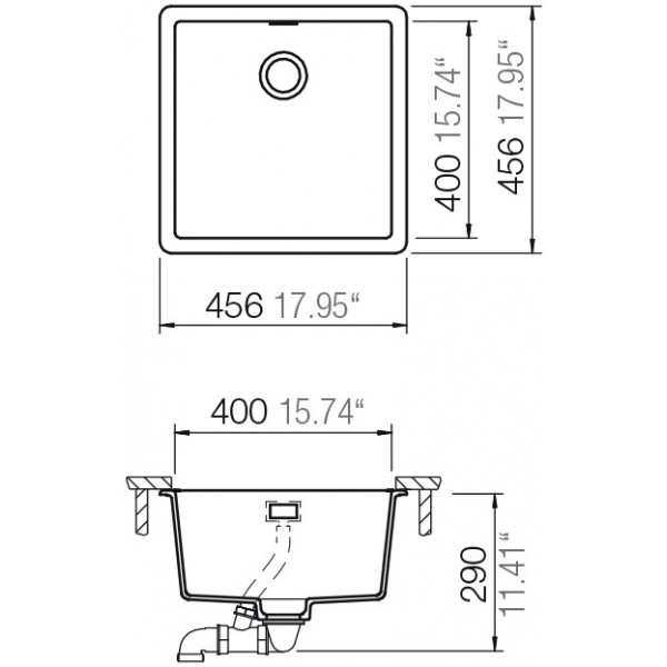 Гранітна мийка Schock Greenwich N100 carbonium 90