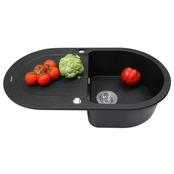 Кухонна мийка Perfelli IZETTA OGI 1141-78 BLACK METALLIC