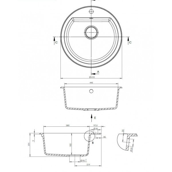 Кухонна мийка Perfelli SONNO RGS 105-51 SAND
