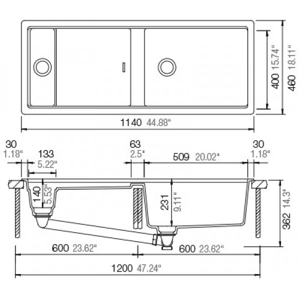 Гранітна мийка Schock PREPSTATION D150 magnolia 89