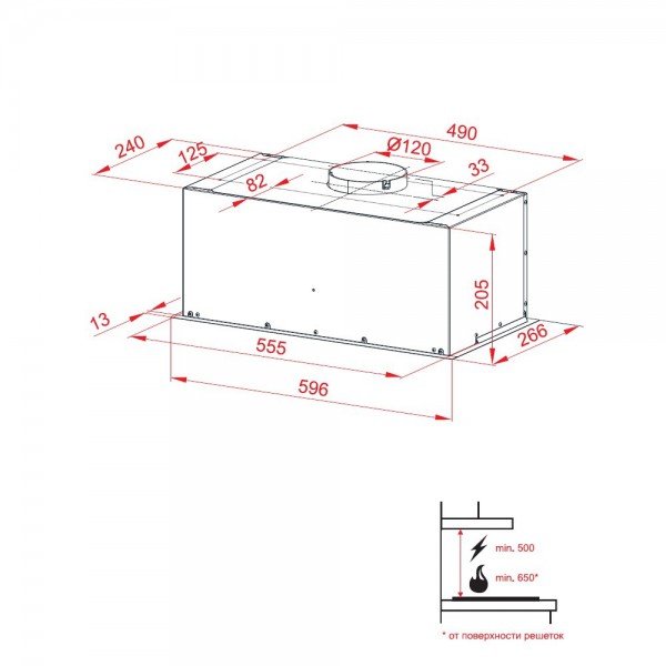 Витяжка Perfelli BIET 6512 A 1000 BL LED