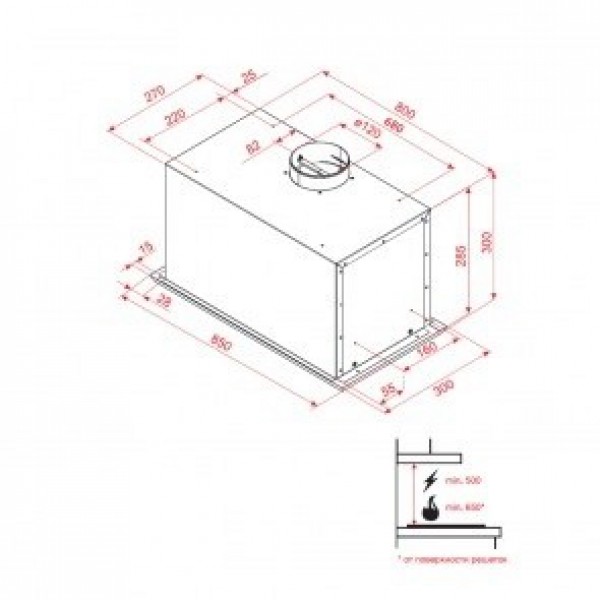 Витяжка Perfelli BI 8522 A 1000 I LED