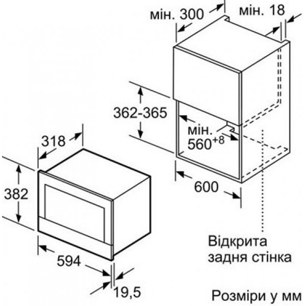 Вбудована мікрохвильова піч BOSCH BFL 634GW1