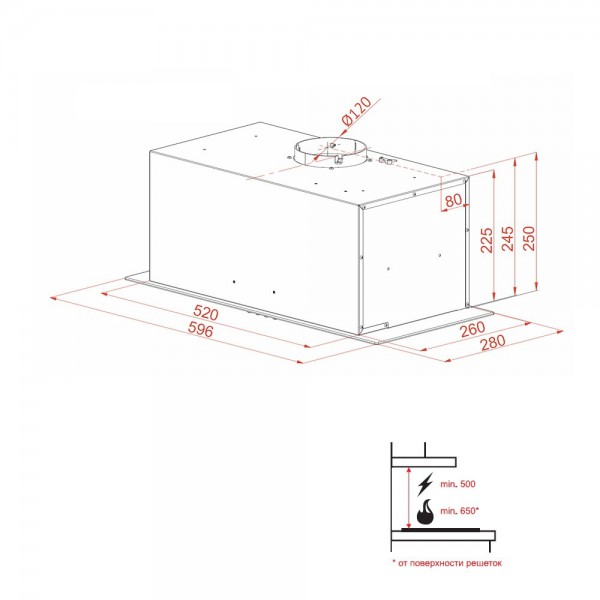 Витяжка Perfelli BI 6562 A 1000 BL LED GLASS