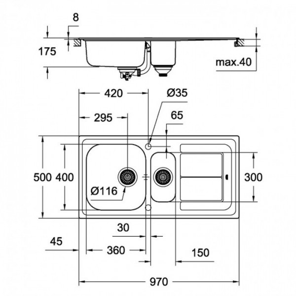 Кухонна мийка Grohe Sink 31564SD1