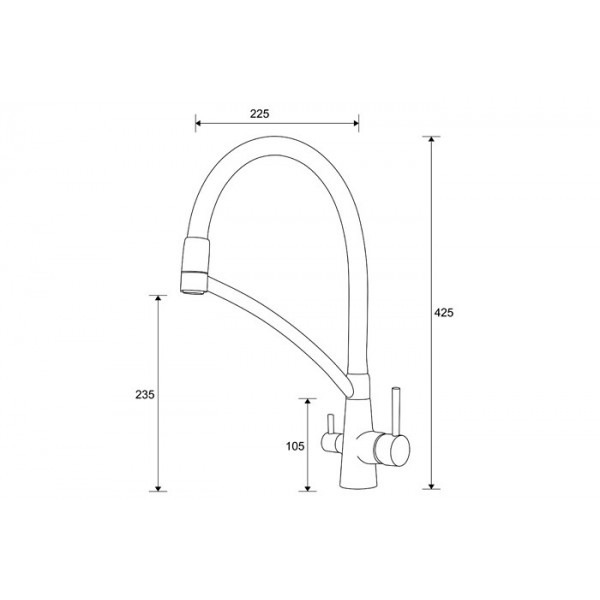 Кухонний змішувач Fabiano FKM 31.10 Inox White