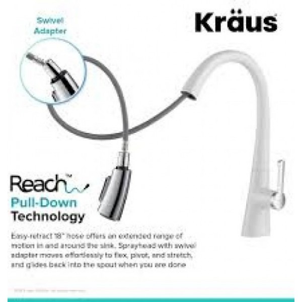 Кухонний змішувач Kraus KPF-1673CHWH