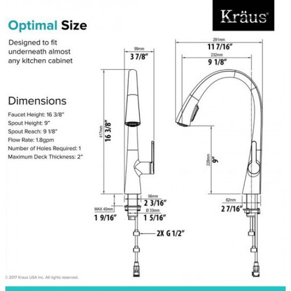Кухонний змішувач Kraus KPF-1673SFSMB