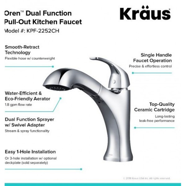 Кухонний змішувач Kraus KPF-2252CH