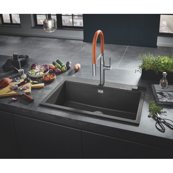 Гранітна мийка Grohe 780х510 Granite Black