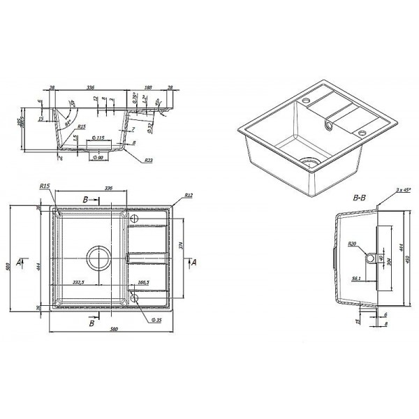 Гранітна мийка Schock Diy D100 XS Croma-49