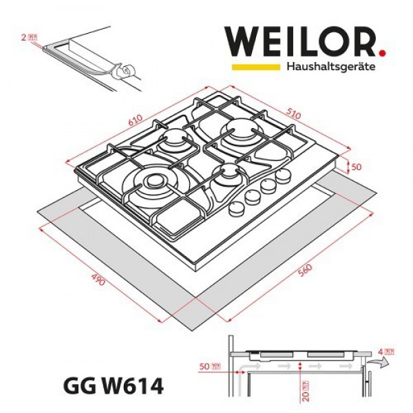 Варильна поверхня WEILOR GG W614 WH