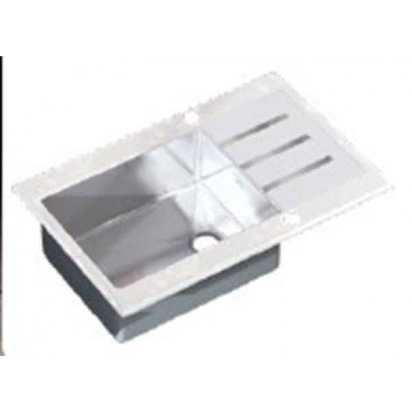 Кухонна мийка Platinum WHITE GLASS 78х51