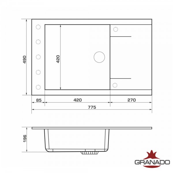 Кухонна мийка GRANADO Almeria White