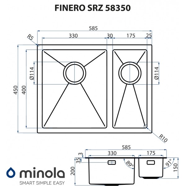 Кухонна мийка Minola FINERO SRZ 58350
