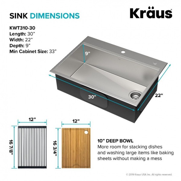 Кухонна мийка Kraus KORE ™ KWT310-30