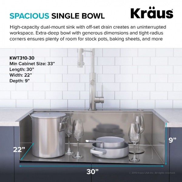 Кухонна мийка Kraus KORE ™ KWT310-30