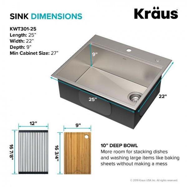 Кухонна мийка Kraus KORE ™ KWT311-25