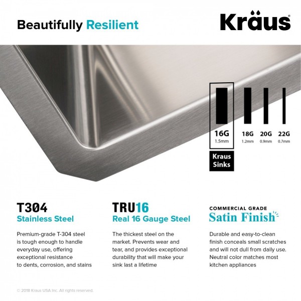 Кухонна мийка Kraus KORE ™ KHU111-25