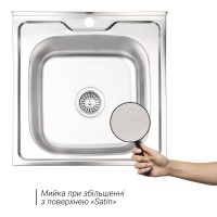 Кухонна мийка Lidz 5050 матова 0.6