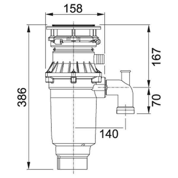 Подрібнювач харчових відходів FRANKE TURBO ELITE SLIMLINE TE-75S