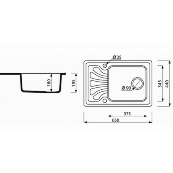 Гранітна мийка Marmorin Dato 650х440 safari 01