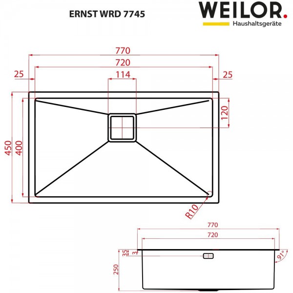 Кухонна мийка WEILOR ERNST WRD 7745